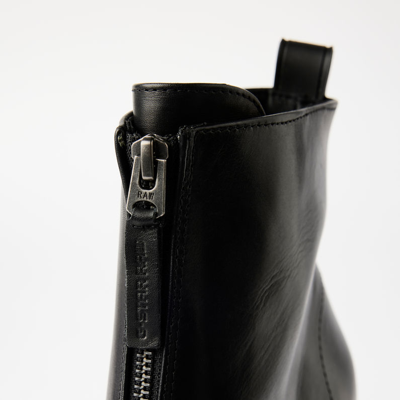 Mysid Mid Leather Zip Boots | Black | G-Star RAW® ZA