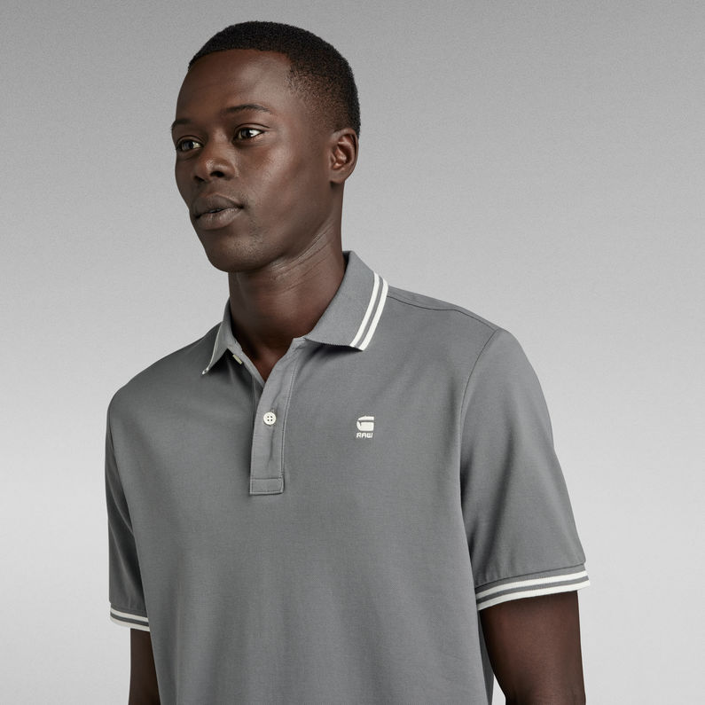 G-STAR® Polo Dunda Slim Stripe Gris