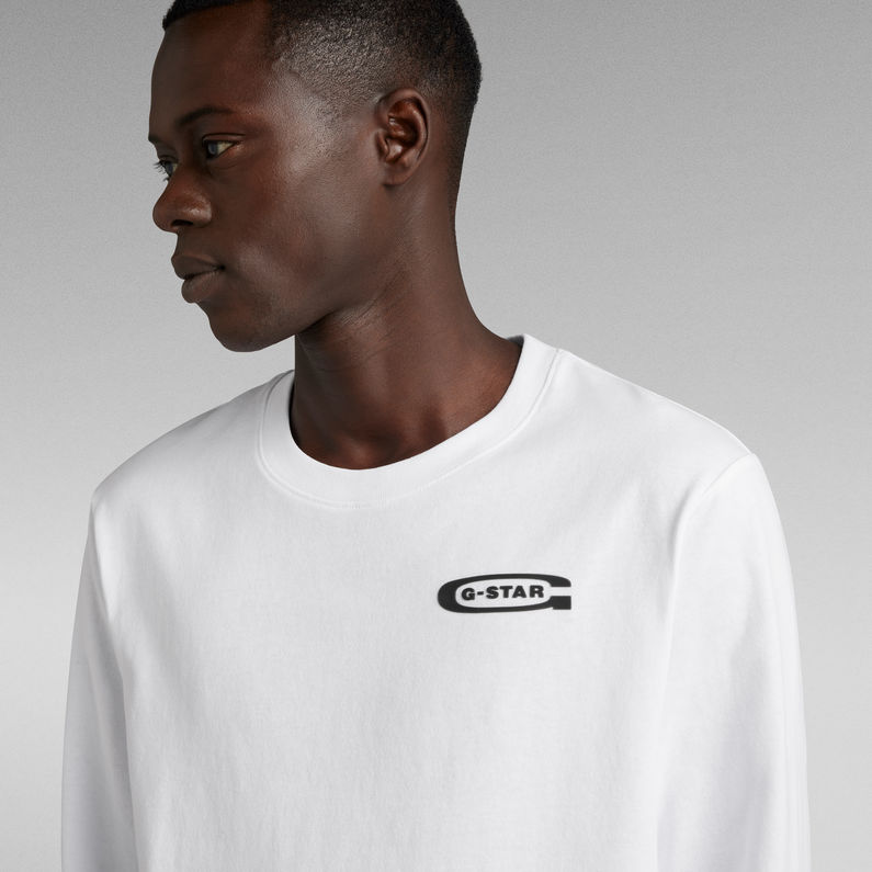 G-STAR® T-Shirt Old School Chest Graphic Blanc