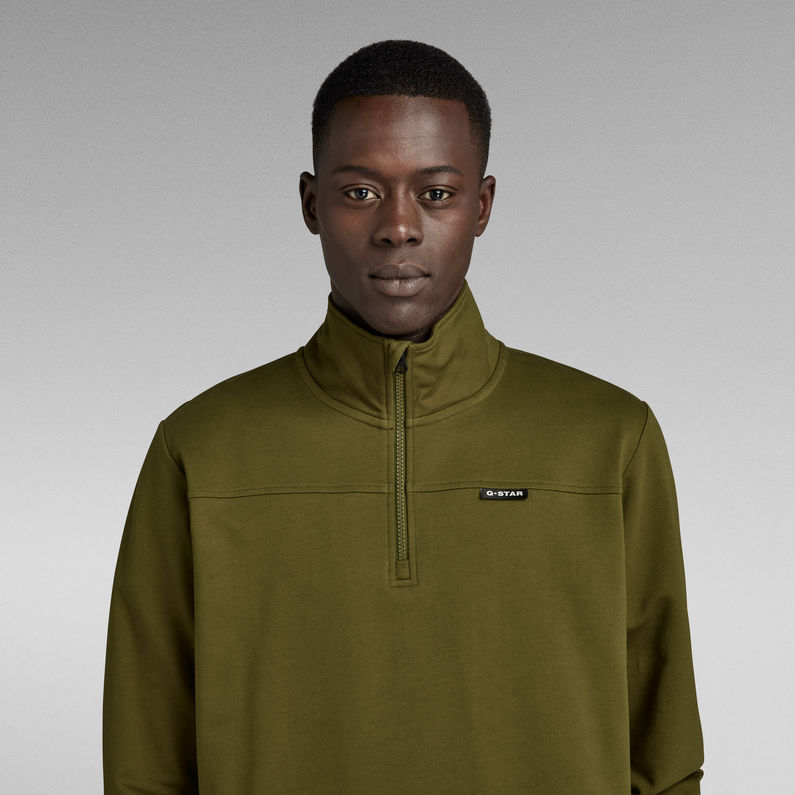 G-STAR® T-Shirt à Manches Longues Half Zip Vert