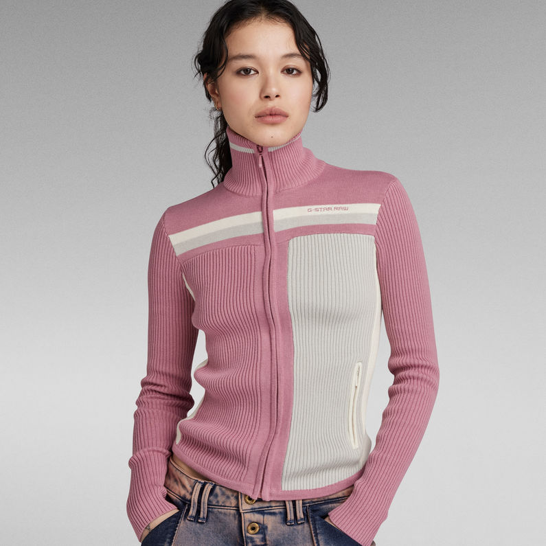 G-STAR® Gilet en maille Y2K Zip Through Rose