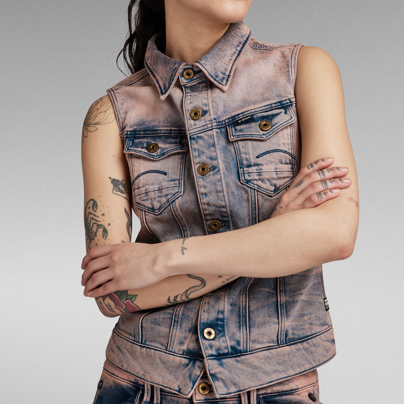 Y2K Denim Sleeveless Jacket | Purple | G-Star RAW® US