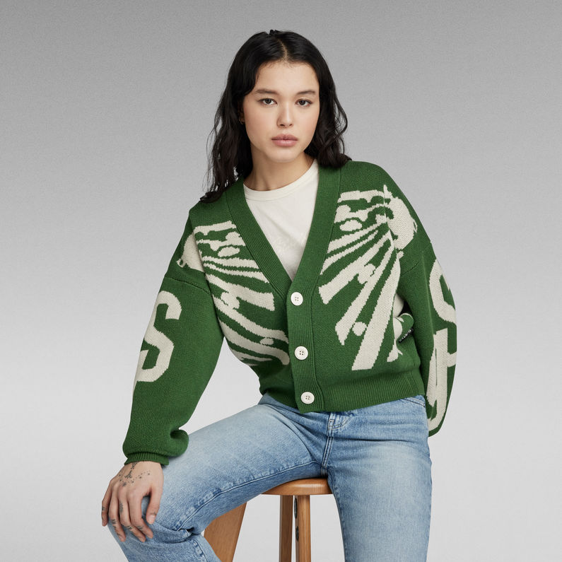 G-Star RAW® Cárdigan Holiday Knitted Loose Verde