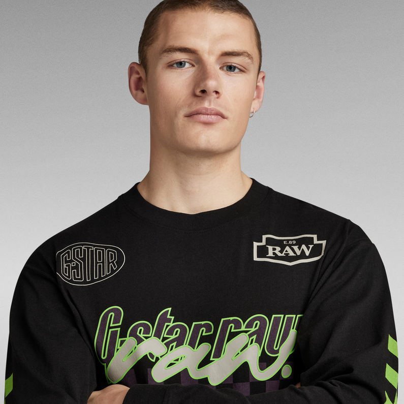 G-STAR® T-Shirt Moto Boxy Graphic Noir