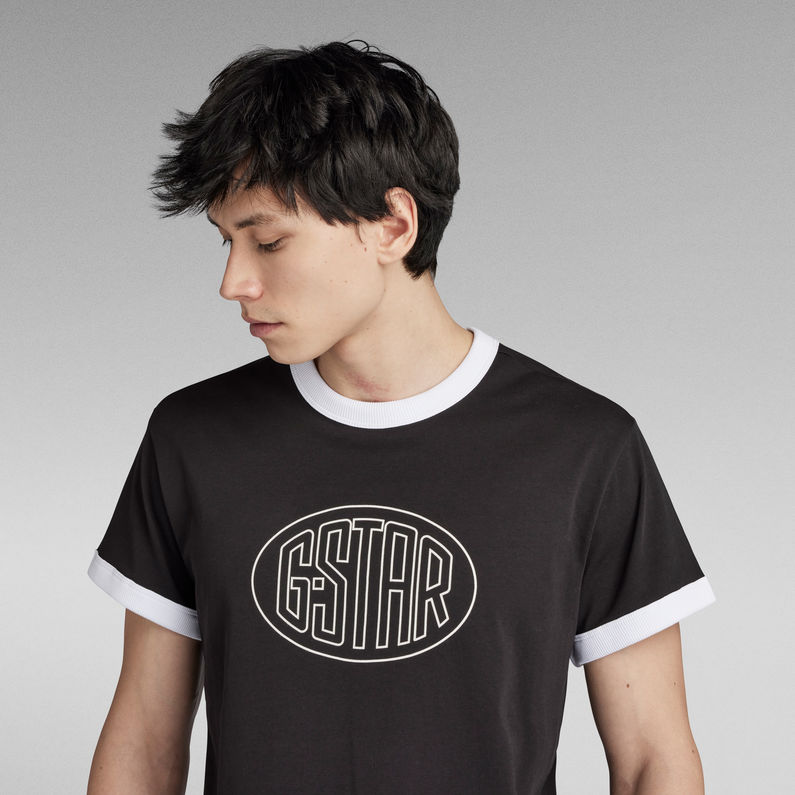 G-STAR® T-Shirt Lash Graphic Ringer Noir