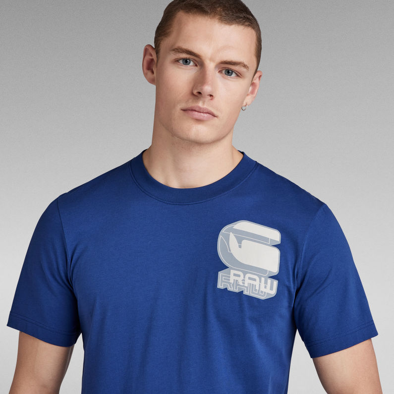 Shadow Graphic Slim T-Shirt | Medium blue | G-Star RAW® ZA