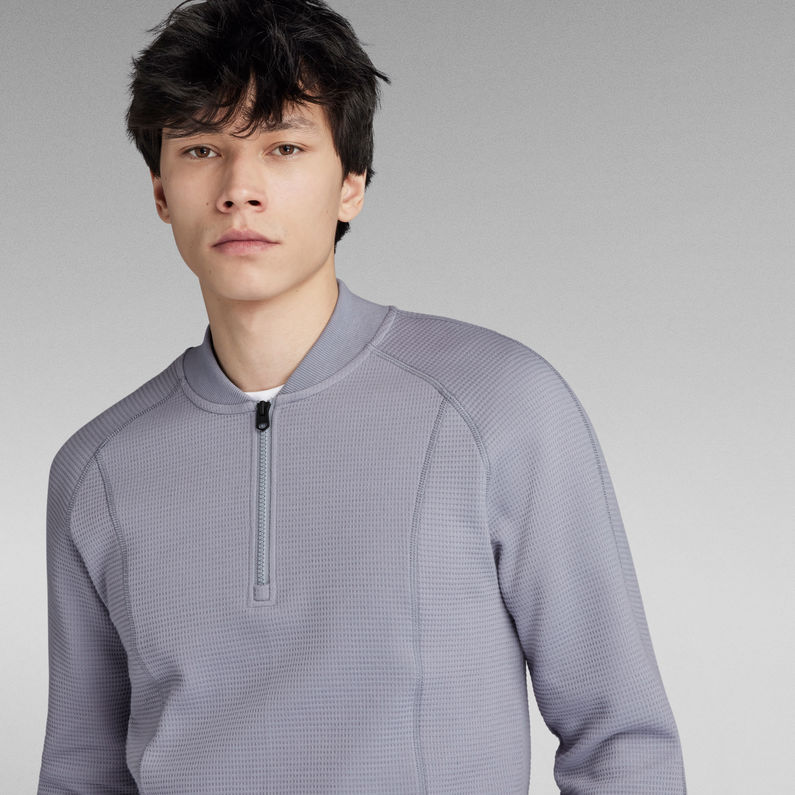 G-STAR® T-Shirt Manches Longues Jirgi Half Zip Slim Gris