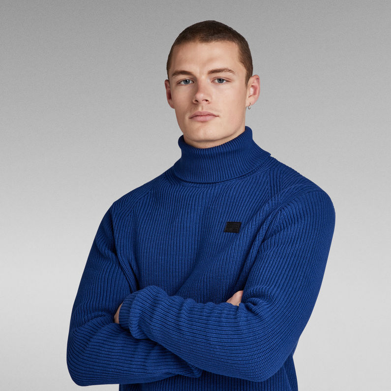 G-STAR® Pullover Turtle Knitted Mittelblau