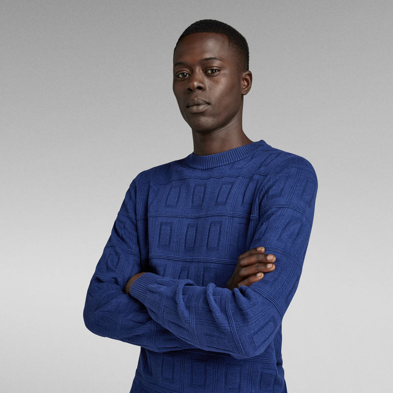G-STAR® Pull en Maille Table Structure Bleu moyen