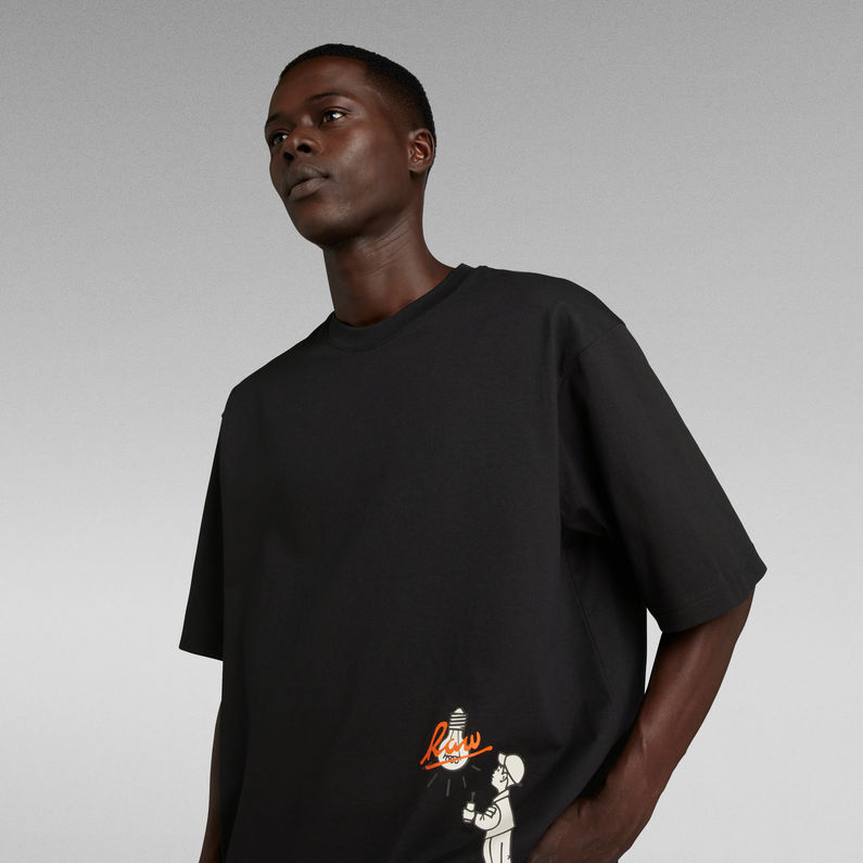 G-STAR® T-Shirt Light Bulb Graphic Boxy Noir