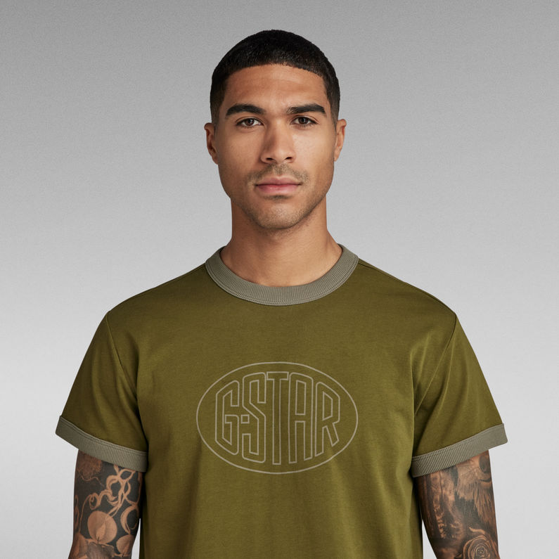 G-STAR® Lash Graphic Ringer T-Shirt Grün