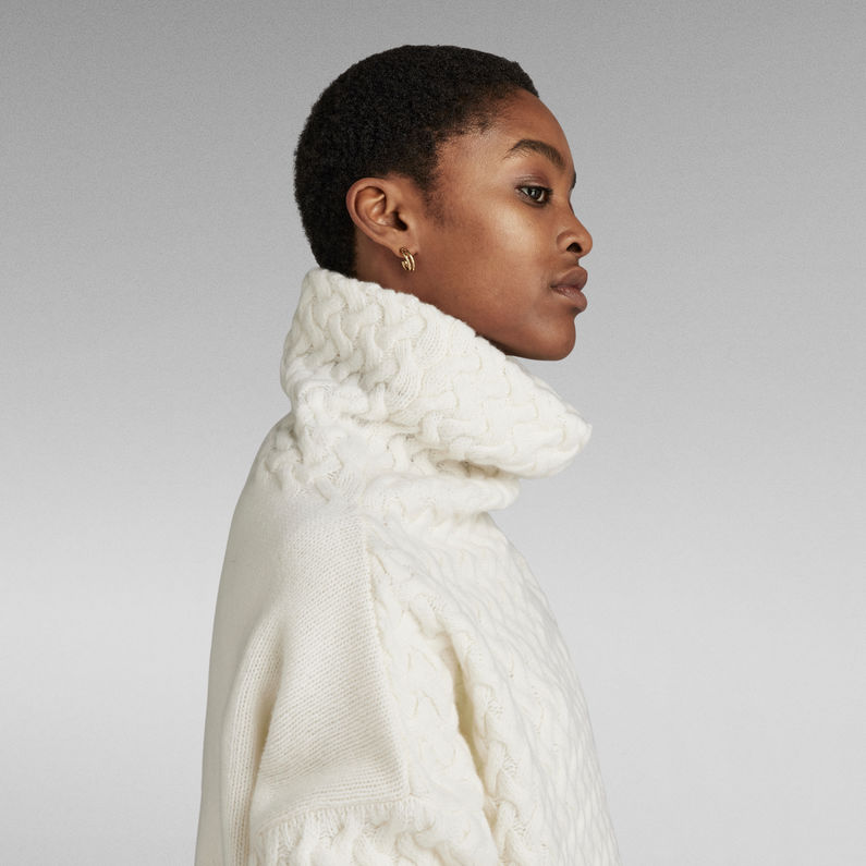 G-STAR® Chunky Loose Gebreide Coltrui Beige