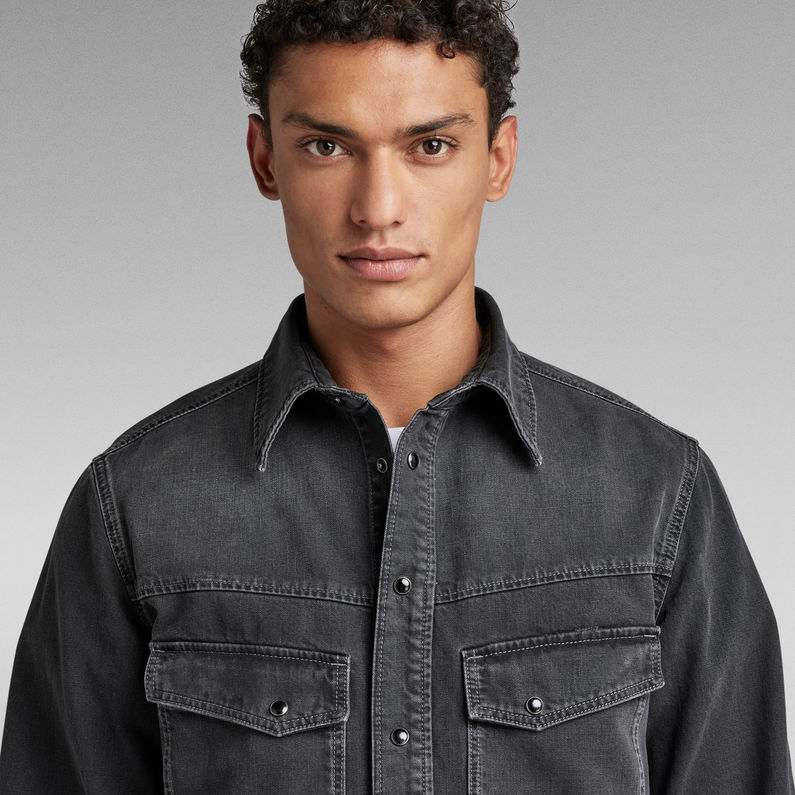 G-STAR® Unisex Dakota Regular Shirt Evergreen Zwart