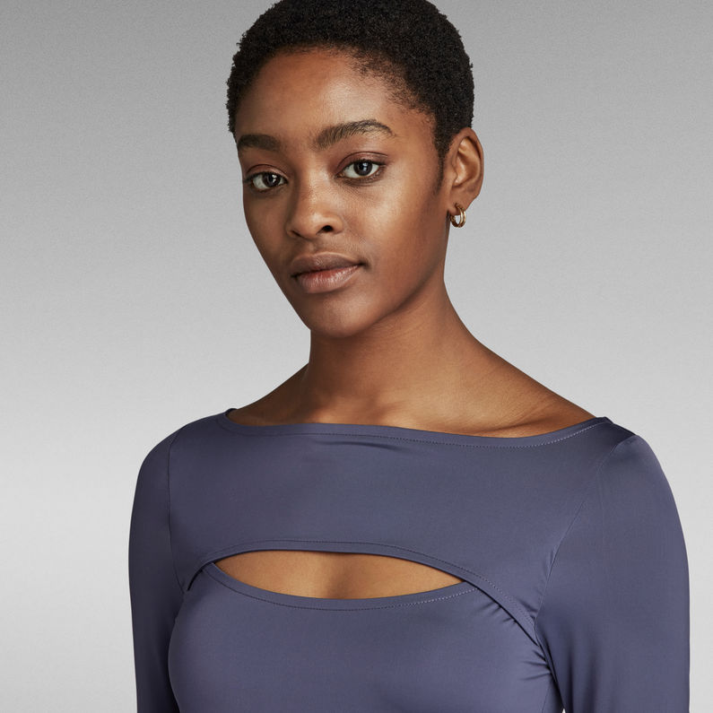 G-STAR® Boothals Top Cut-Out Slim Paars