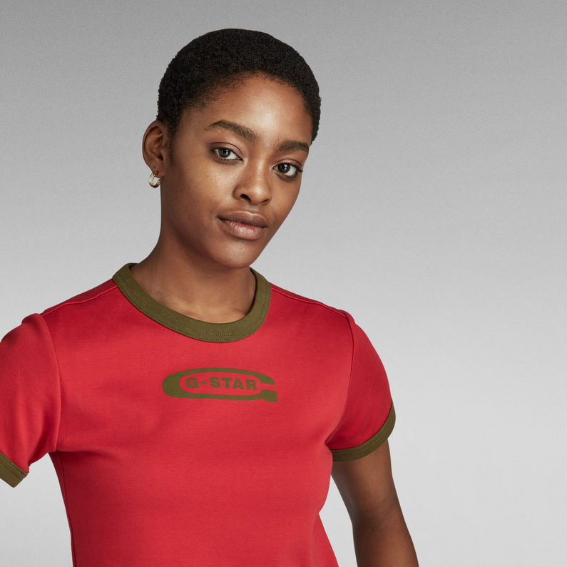 G-STAR® Ringer Baby Brother Logo Top Rood