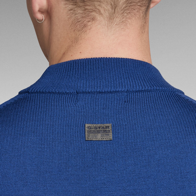 G-STAR® Premium Core Mock Gebreide Trui Midden blauw