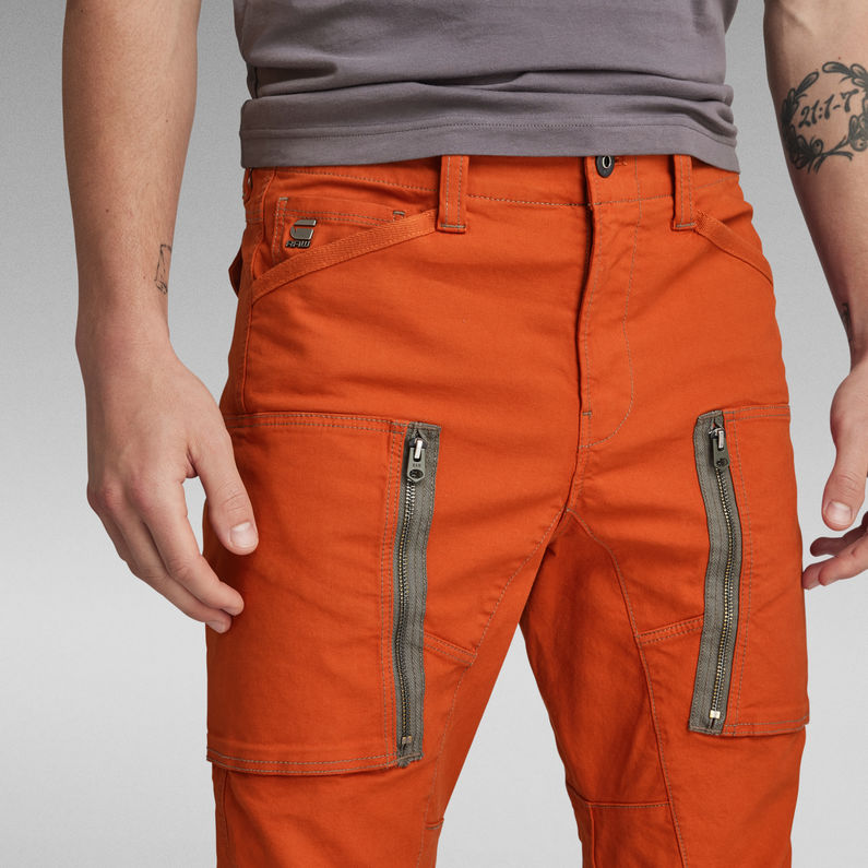 g-star-raw-pantalon-cargo-zip-pocket-3d-skinny-orange