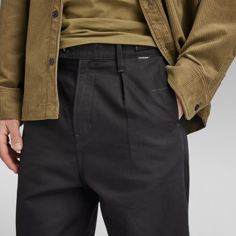 G-STAR® Pleated Chino Relaxed Zwart