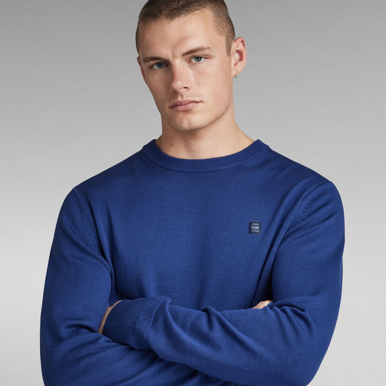 Premium Core Knitted Sweater | Medium blue | G-Star RAW® US