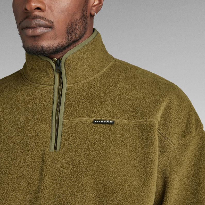 G-Star RAW® Fleece Half Zip Loose Sweater Green