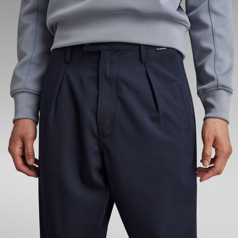 G-STAR® Pantalones Unisex Pleated Chino Relaxed Azul oscuro