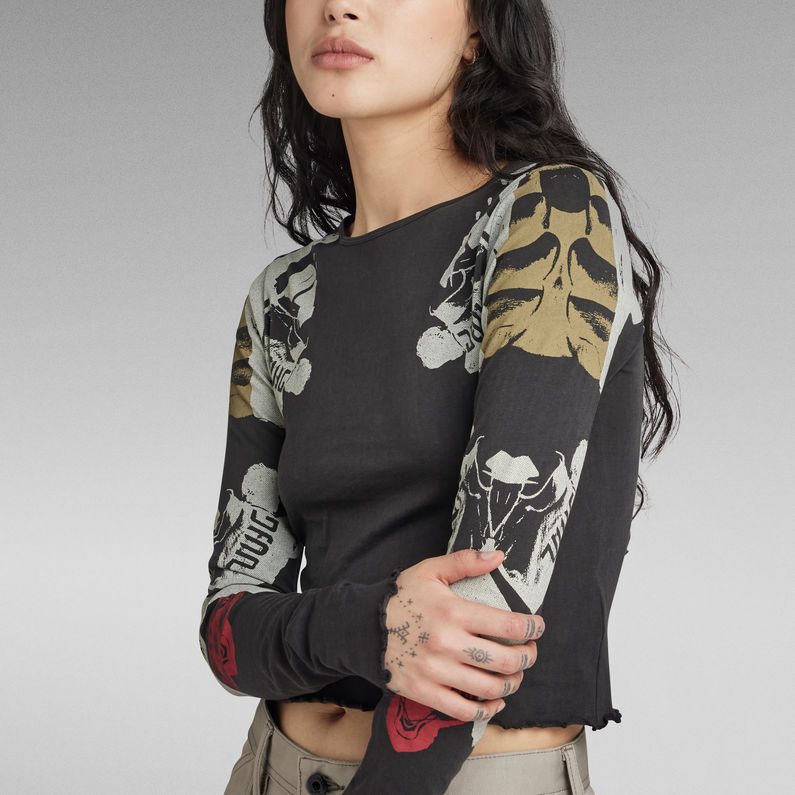 G-STAR® Lookbook Cropped Baby Sister Top Grau