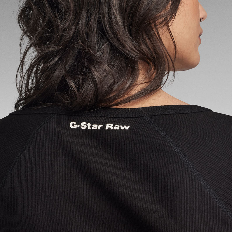 G-STAR® Slim Rib Henley Top Zwart