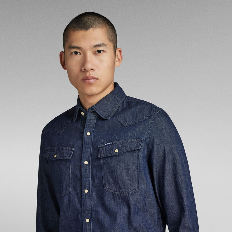 Unisex 3301 Slim Shirt | Dark blue | G-Star RAW® US
