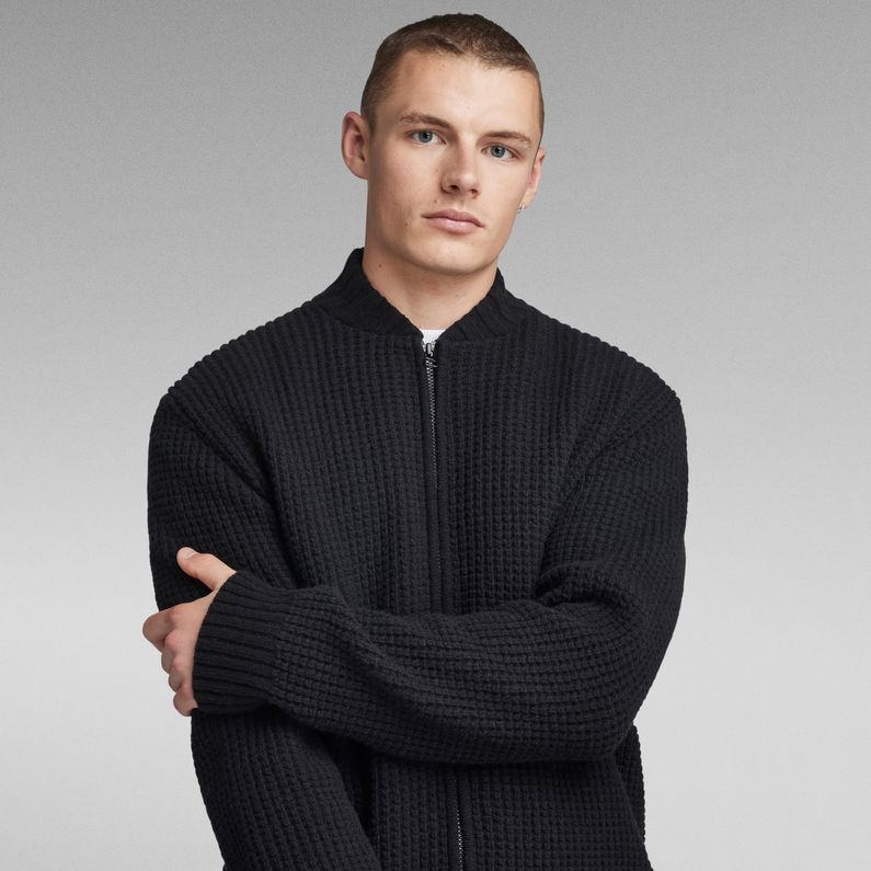G-STAR® Chunky Zip Cardigan Knit Schwarz
