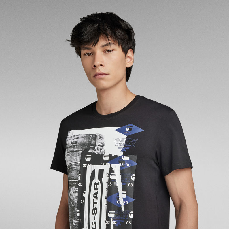 G-STAR® T-Shirt Denim graphic Noir