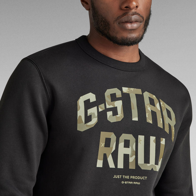 G-Star RAW® Pull Graphic Crew Noir