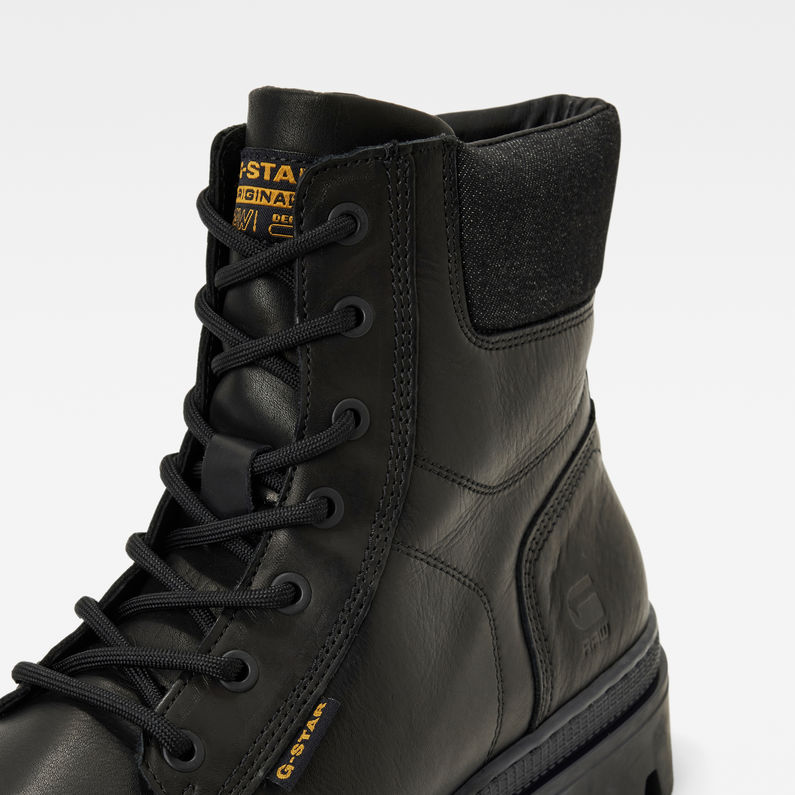 G-STAR® Bottines Noxer High Leather Noir detail