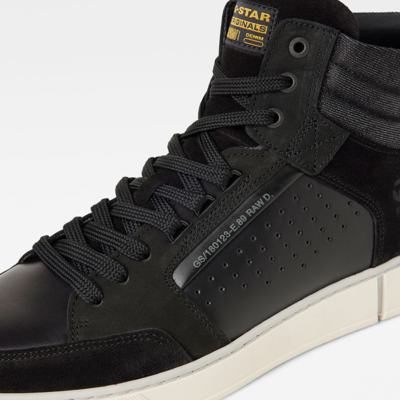 G-STAR® Ravond II Mid Leren Sneakers Zwart detail