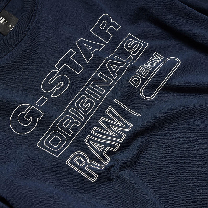 g-star-raw-t-shirt-enfant-long-sleeve-g-star-originals-bleu-fonce
