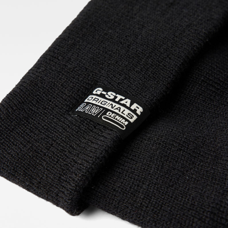 G-STAR® Kids Unisex Effo Long Beanie Originals Zwart detail shot buckle