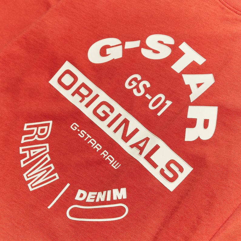 G-Star RAW® Kids Long Sleeve T-Shirt Originals Graphic Red