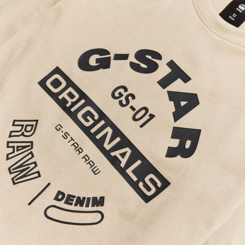 G-STAR® Kids Long Sleeve T-Shirt Originals Graphic Beige