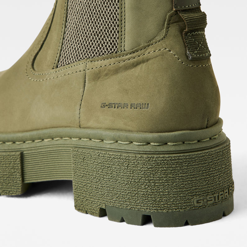 G-STAR® Bottines Kafey Platform High Chelsea Nubuck Vert detail