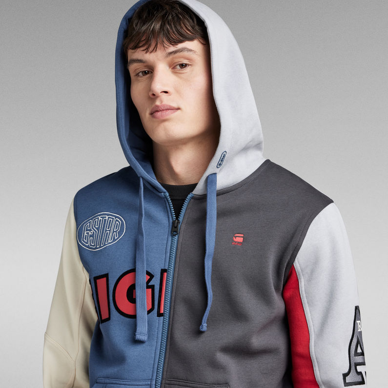 G-Star RAW® Varsity Hooded Zip Thru Sweater Multi color