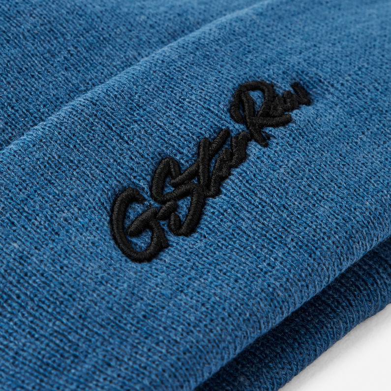 G-STAR® Effo Artwork Long Beanie Medium blue detail shot buckle
