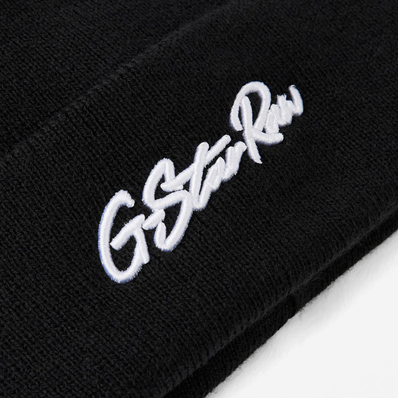 G-STAR® Effo Artwork Long Beanie Black detail shot buckle