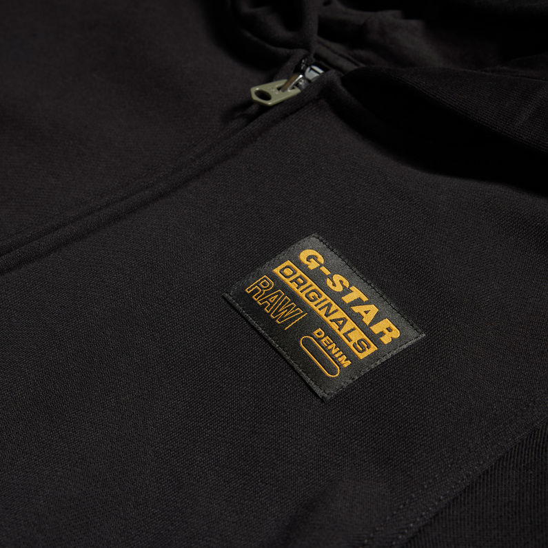 G-STAR® Kids Hooded Zip Thru Cardigan Originals Patch Zwart