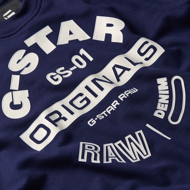 G-STAR® Originals Logo Graphic Sweater Donkerblauw