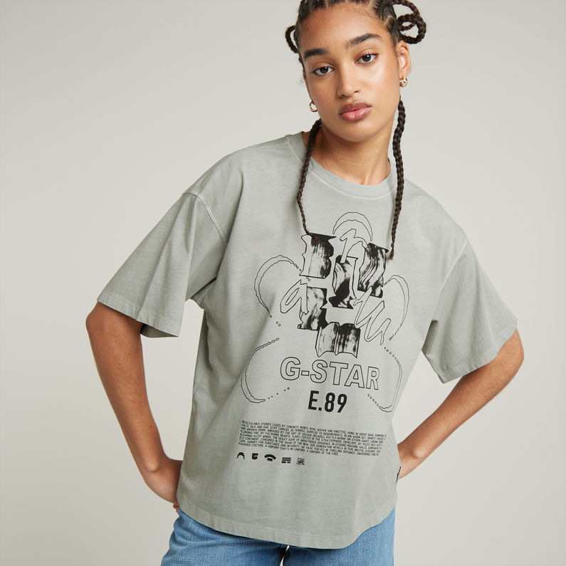 G-STAR® Graphic Overdyed Loose Top Grey