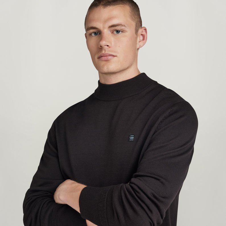 G-STAR® Premium Core Mock Knit Schwarz