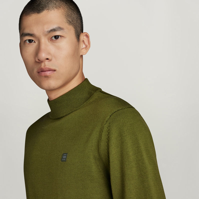 G-STAR® Premium Core Mock Knit Green