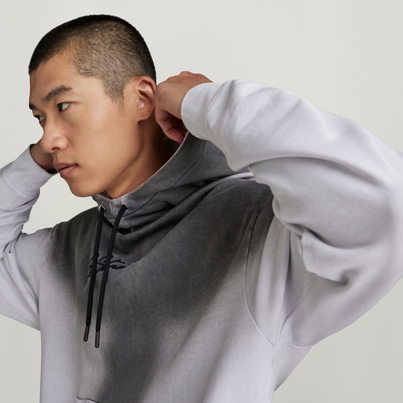 G-STAR® Hand Sprayed Hooded Loose Sweater White