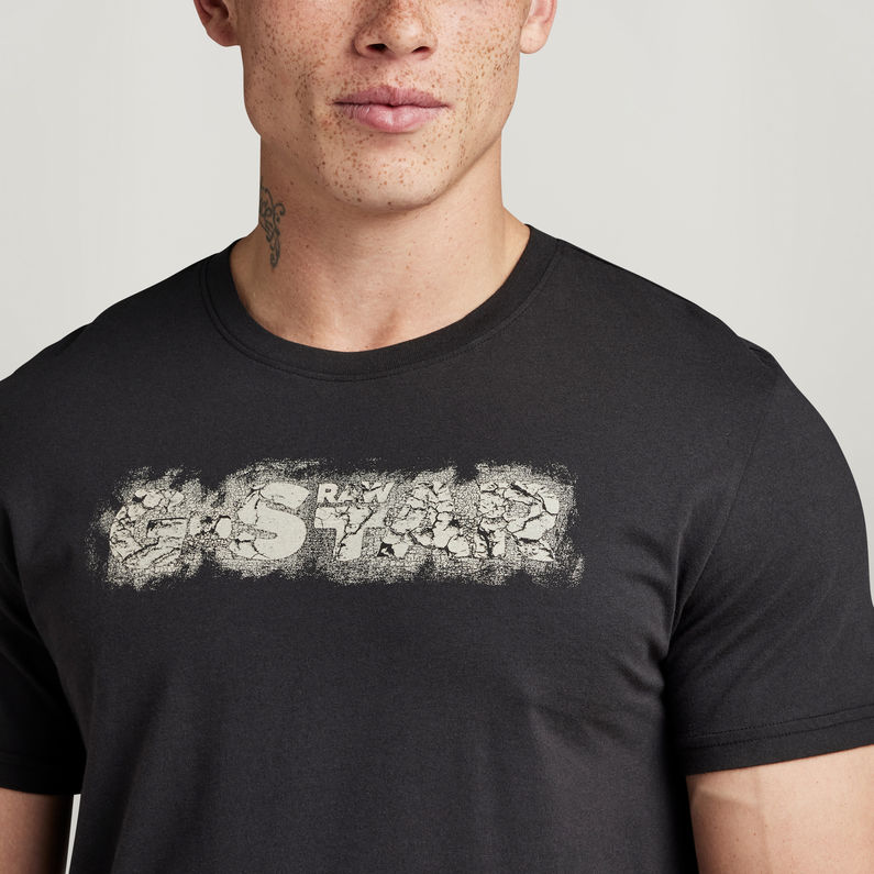 G-STAR® Distressed Logo T-Shirt Zwart