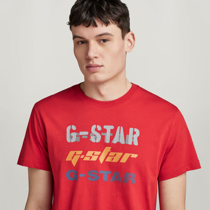 G-Star RAW® Triple Logo Graphic T-Shirt Red