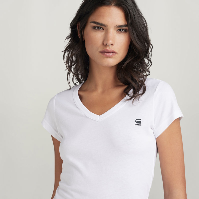 G-STAR® Eyben Slim V-Neck Top Weiß